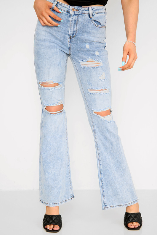 Ripped Wide Leg Jeans