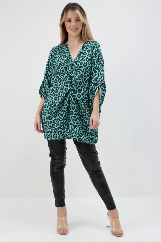 Oversized Leopard Animal Print Top
