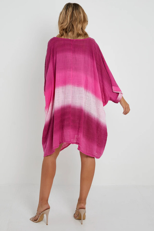 Women's Fuchsia Cotton Boxy Tunic