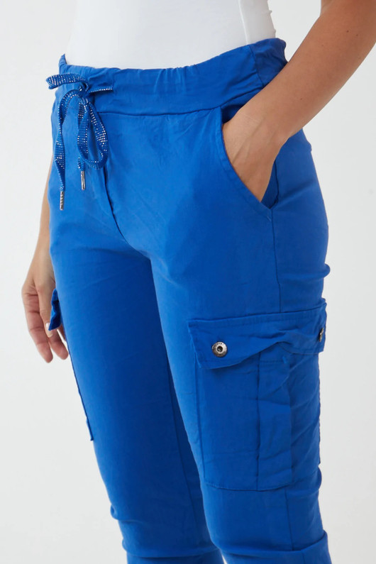 Magic Super Stretch Cargo Trousers - Blue