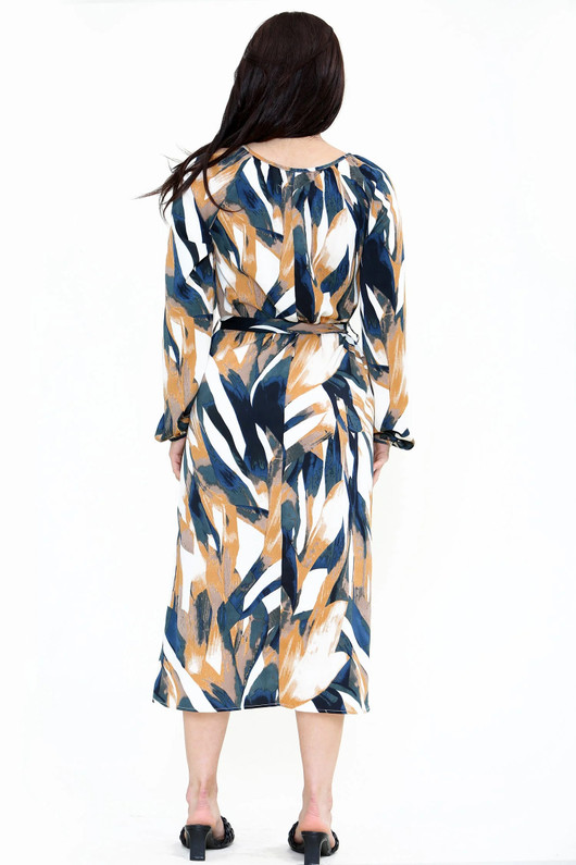 Abstract Floral Printed Shift Dress
