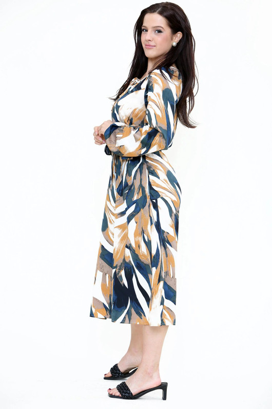 Abstract Floral Printed Shift Dress