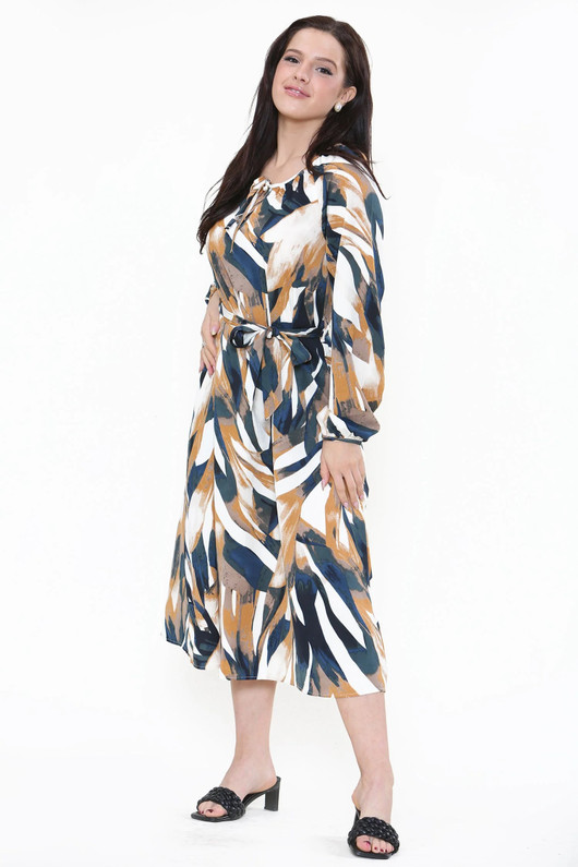 Abstract Floral Printed Shift Dress