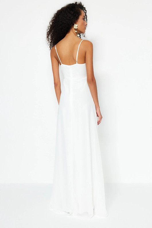White A Line Evening Dress