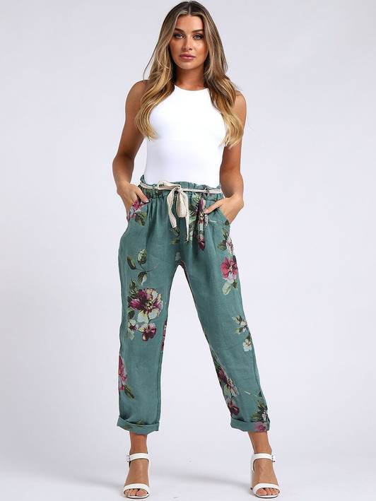 Floral Linen Trouser