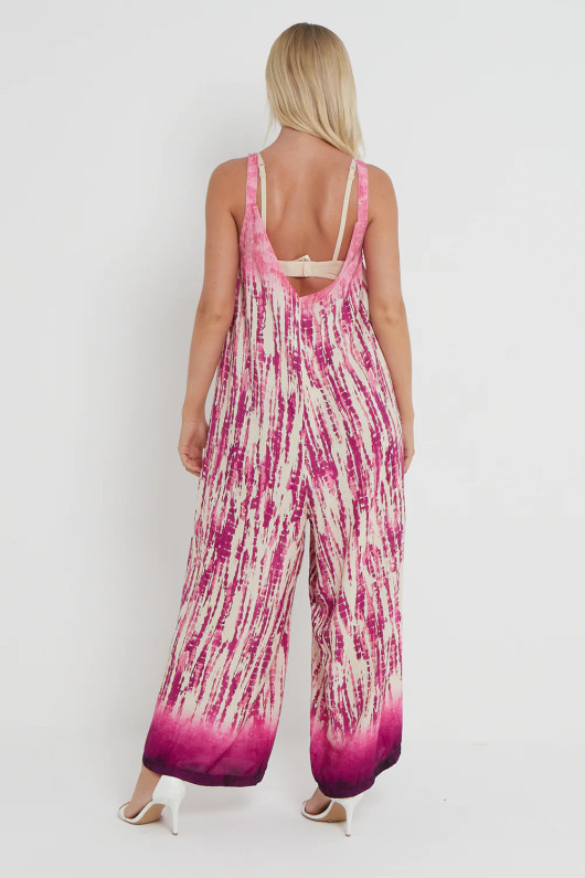 Tie Dye Jumpsuit -  Fuchsia