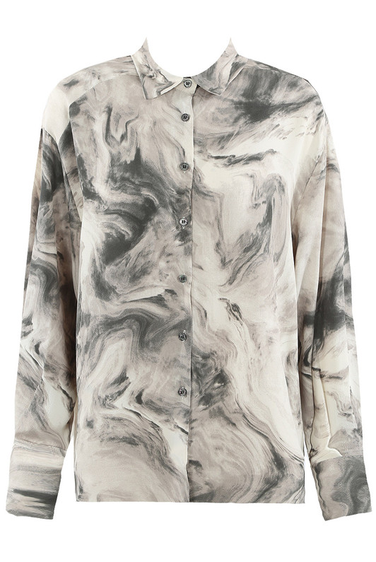 Black Marble tie dye Print Blouse