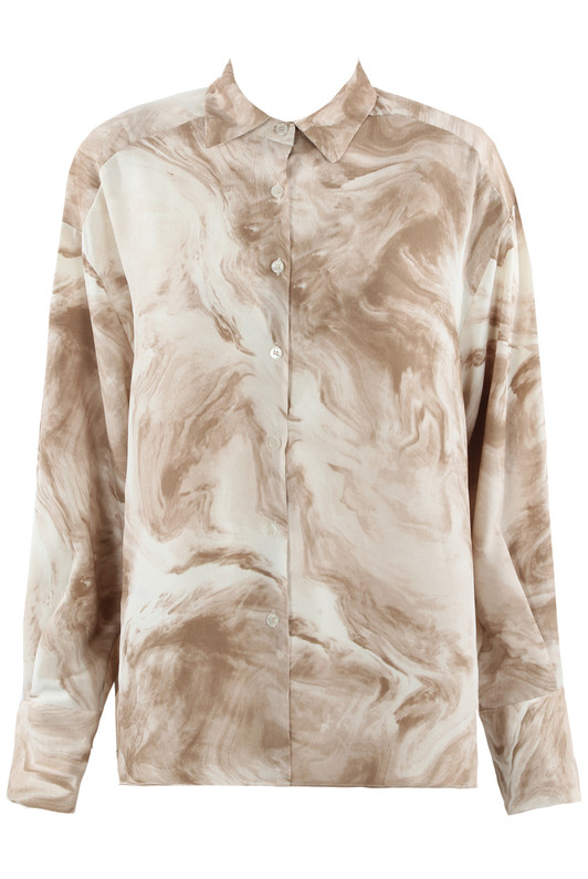 Camel Marble Print Blouse