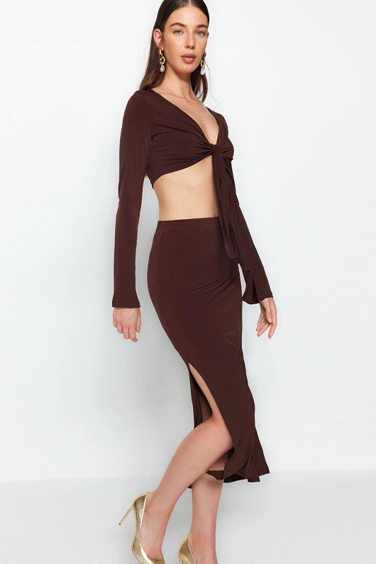 Brown Two Piece Going Out Co Ord
