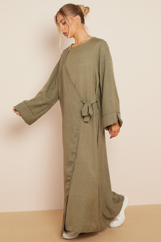 Wrap Kimono Maxi Dress