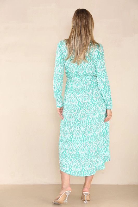 Damask Print Midaxi Dress