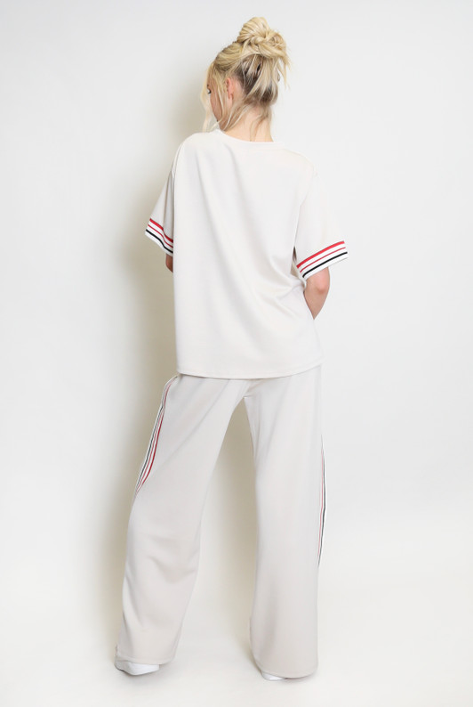 Beige T-Shirt and Trouser Set