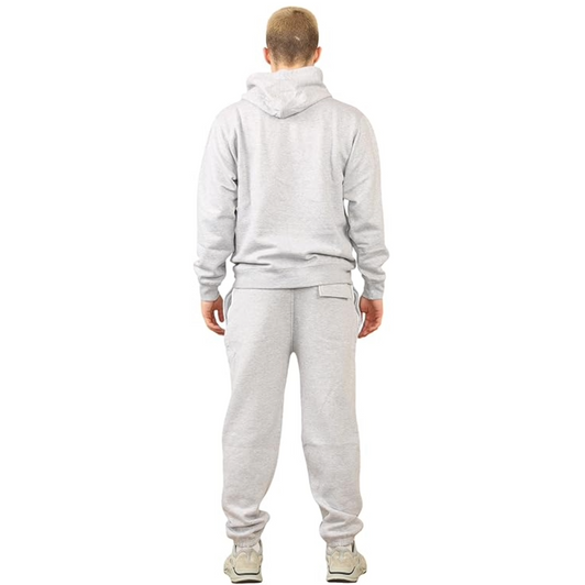 Plain Grey Fleece Tracksuit - back view