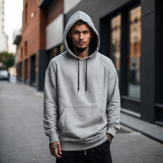 Grey Active Loose Fit Hoodie