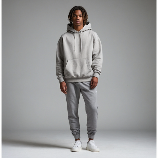Grey Oversized Basic Over The Head Hoodie
