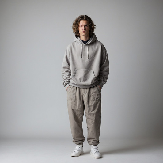 Relaxed Grey Hoodie