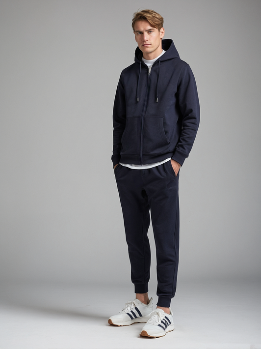 Navy Zip Up Tracksuit