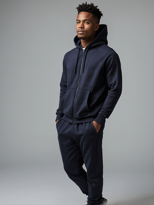 Navy Zip Up Tracksuit