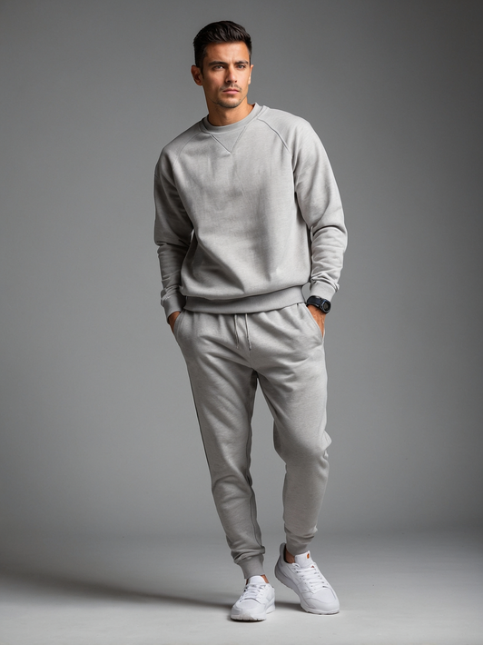 Grey Crew Neck Tracksuit