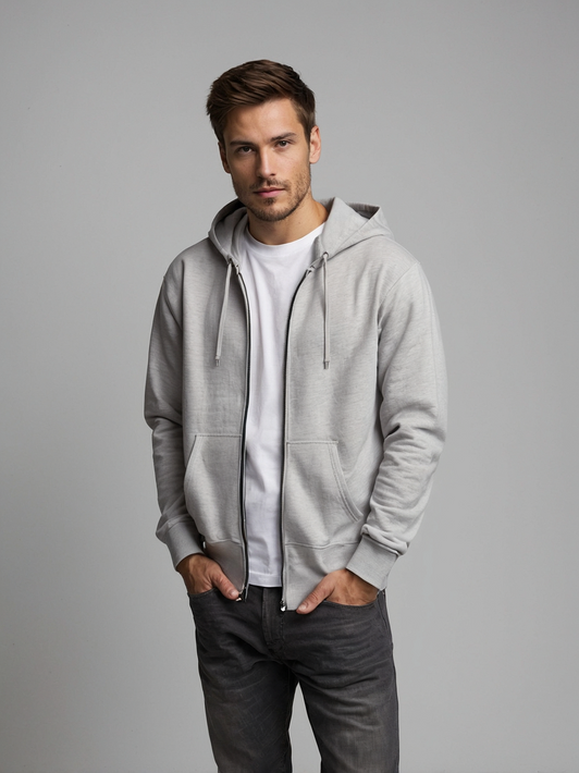 Grey Zip Up Hoodie