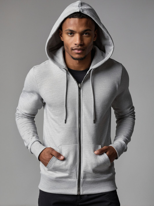 Grey zip hoodie