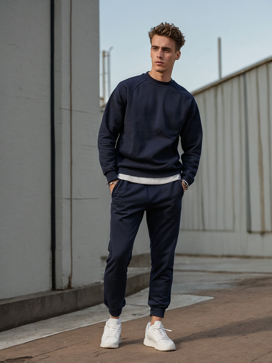 Navy Crew Neck Tracksuit