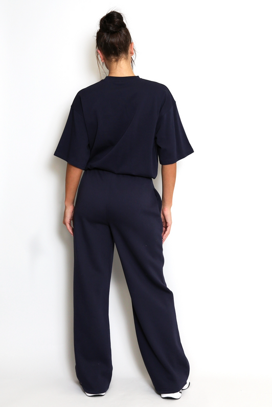 Navy Wide Leg Jogger