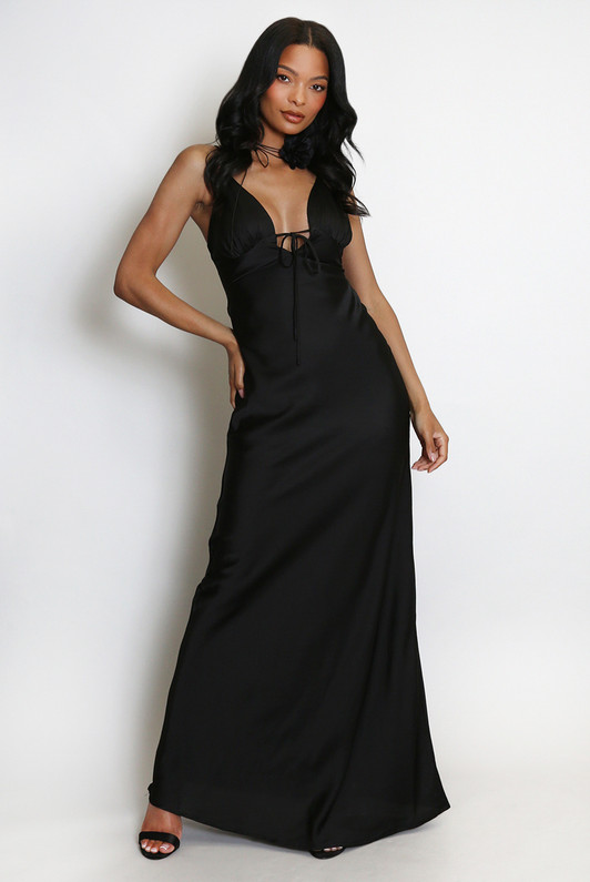 black maxi dress