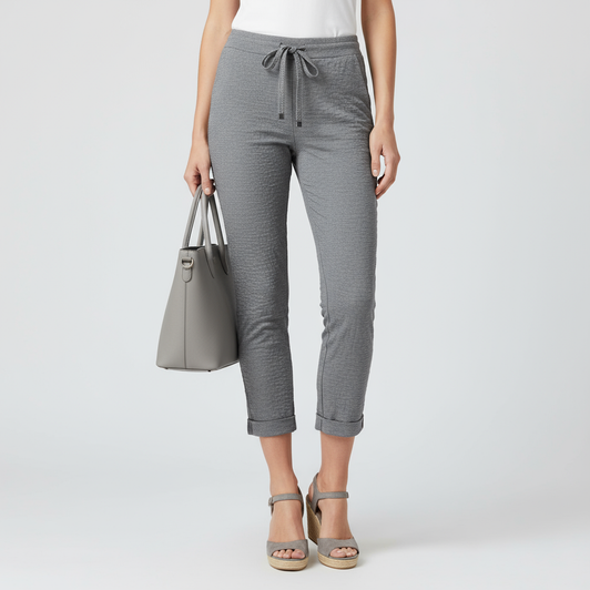 Grey Italian Stretch Plain Magic Pants