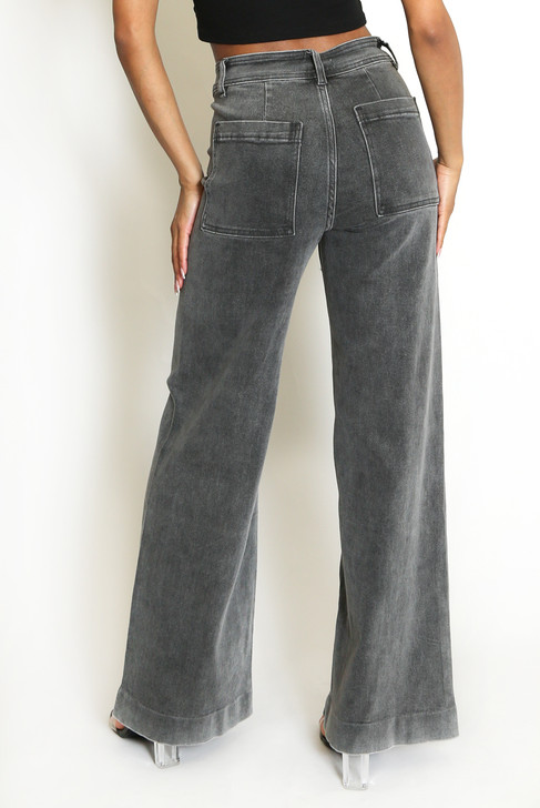 front seam wide leg jean