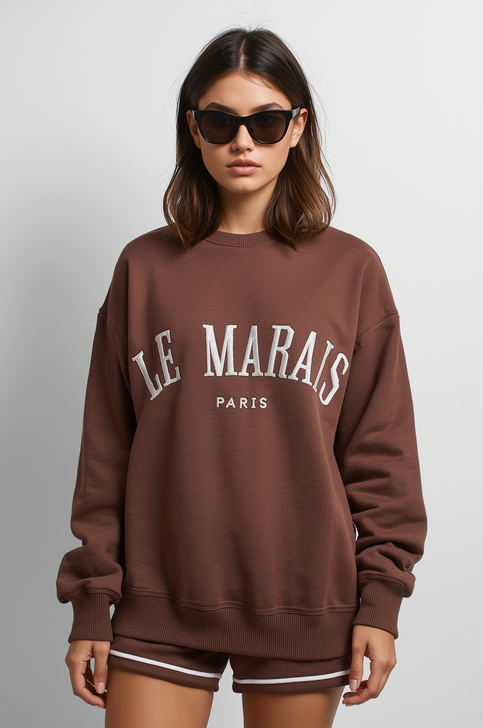 Chocolate Brown Le Marais Paris Sweatshirt