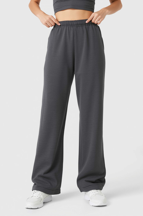 Charcoal Wide Leg Sweatpants