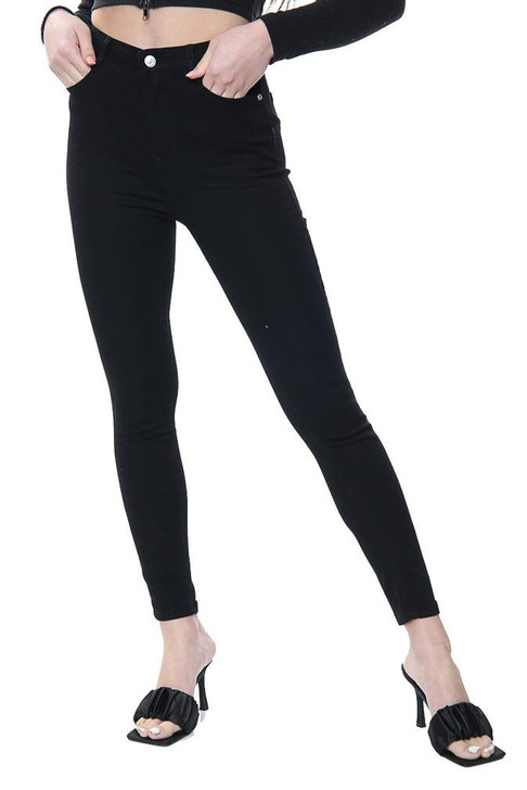 Womens Black High Waist Denim Jeans