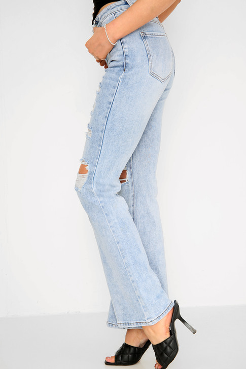 Ripped Wide Leg Jeans
