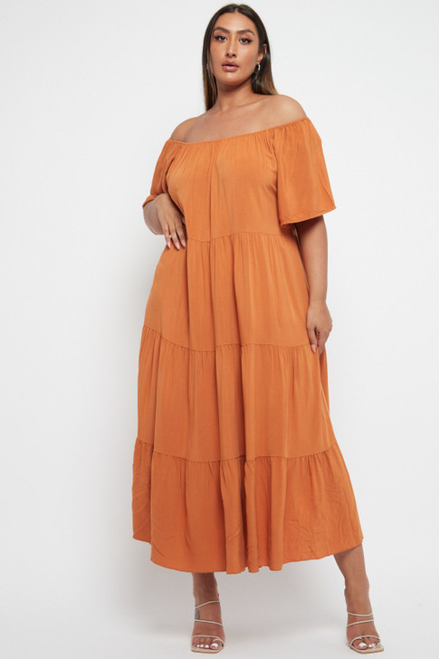 Tiered Maxi Dress - Rusty Orange