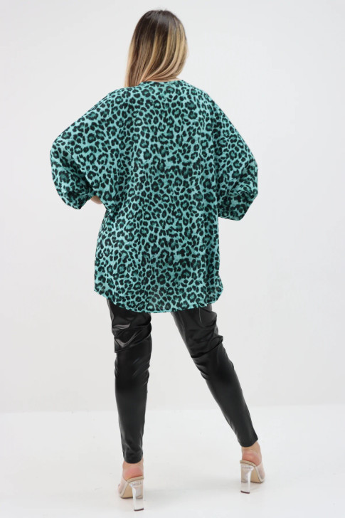 Oversized Leopard Animal Print Top back