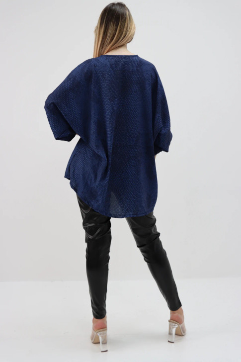 Oversized Snake Print Top