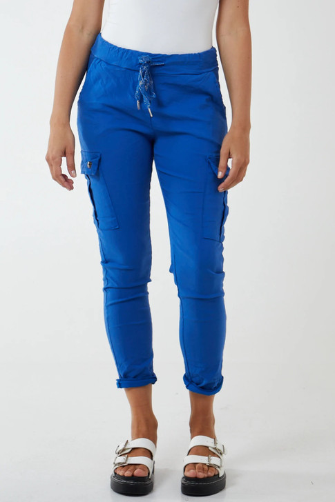 Magic Super Stretch Cargo Trousers - Blue