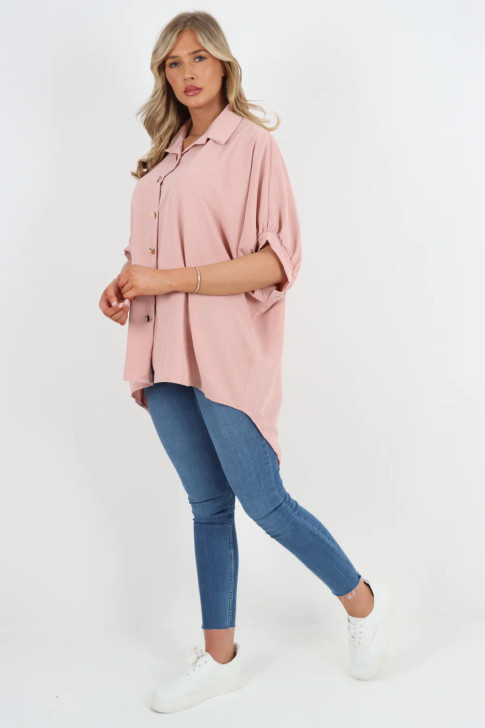 Women's Gold Button Oversized Shirt Women's Gold Button Oversized Shirt