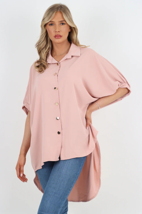 Women's Gold Button Oversized Shirt Women's Gold Button Oversized Shirt