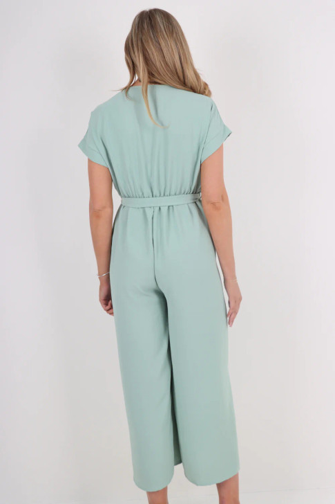 Ladies Wrap Belt Jumpsuit