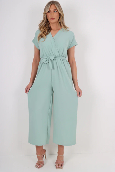 Ladies Wrap Belt Jumpsuit