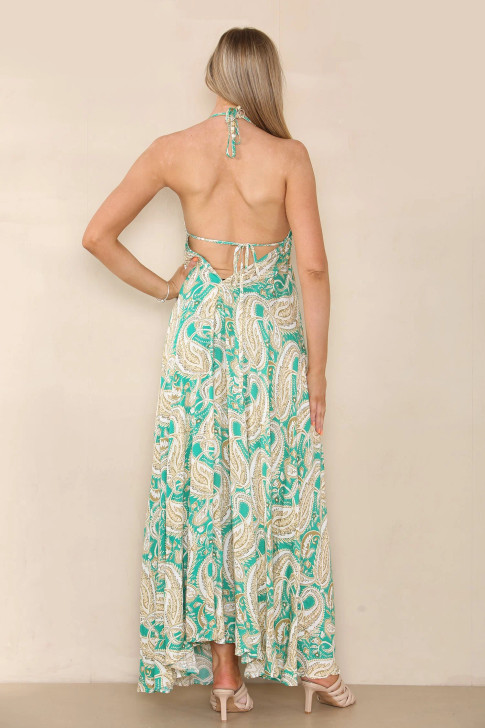 Paisley Print Strappy Maxi Dress