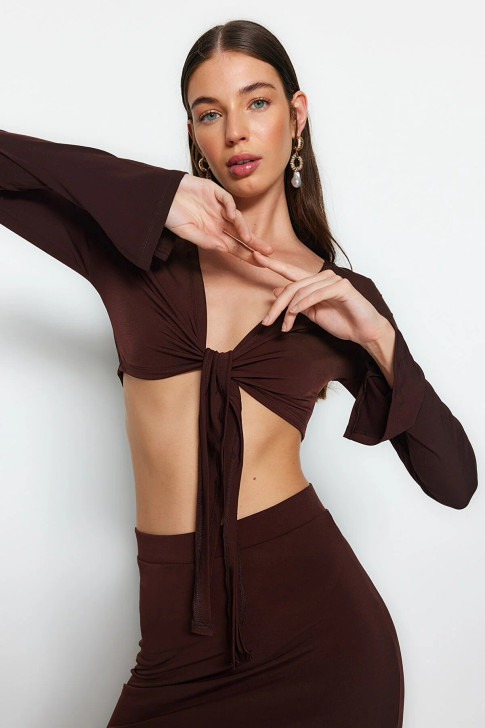 Brown Two Piece Going Out Co Ord