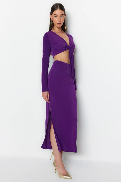 Purple Two Piece Going Out Co Ord
