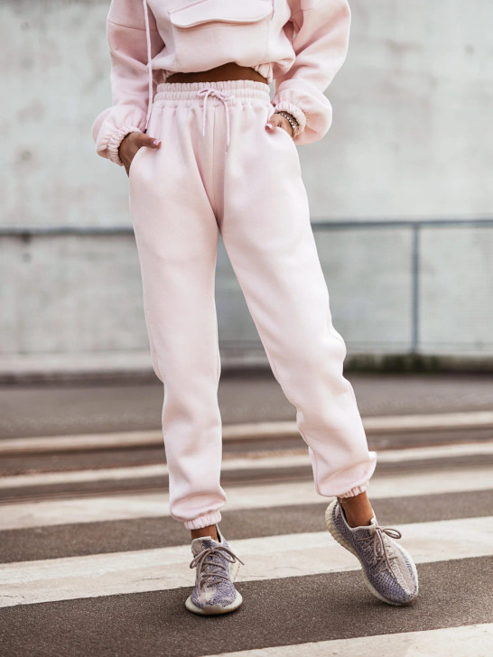 Pink Two Piece Loungewear Hoodie Set