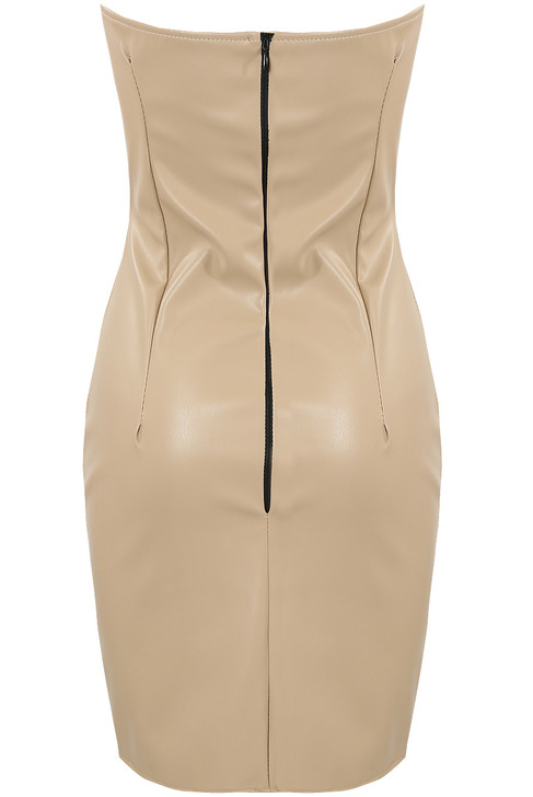 Zipped PU Leather Mini Dress