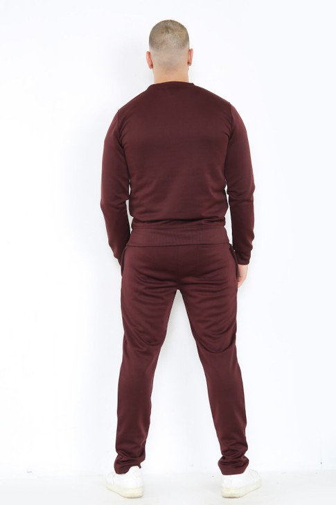 Basic Crew Neck Sweatshirt Tracksuit brown