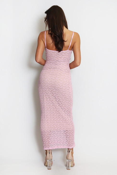 Pink Lace Maxi Dress