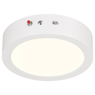 Slim Color Selectable Emergency Battery Backup LED Flush Mount (20881LEDCSEM-WH/ACR)